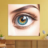 Vrouw oogmacro canvas afdruk (Insitu (Woonkamer))