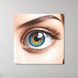 Vrouw oogmacro canvas afdruk