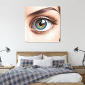 Vrouw oogmacro canvas afdruk (Insitu (Slaapkamer))