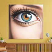 Vrouw oogmacro canvas afdruk (Insitu (Woonkamer))