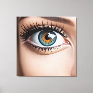Vrouw oogmacro canvas afdruk