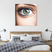 Vrouw oogmacro canvas afdruk (Insitu (Slaapkamer))