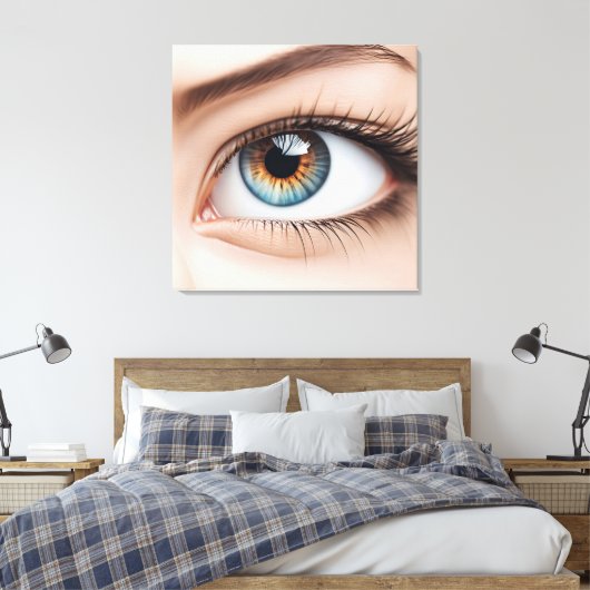 Vrouw oogmacro canvas afdruk (Insitu (Slaapkamer))