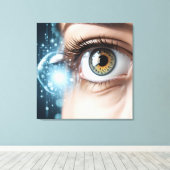 Vrouw oogmacro canvas afdruk (Insitu (Houten vloer))
