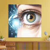 Vrouw oogmacro canvas afdruk (Insitu (Woonkamer))