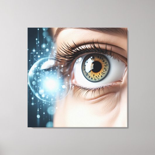 Vrouw oogmacro canvas afdruk (Voorkant)