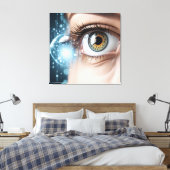 Vrouw oogmacro canvas afdruk (Insitu (Slaapkamer))