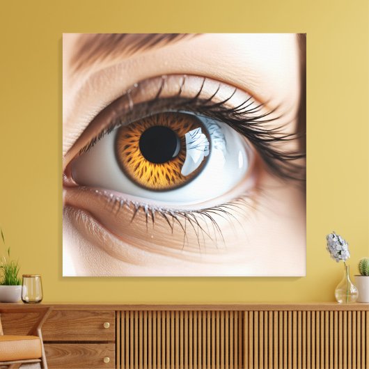 Vrouw oogmacro canvas afdruk (Insitu (Woonkamer))