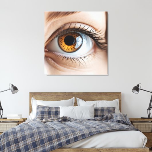 Vrouw oogmacro canvas afdruk (Insitu (Slaapkamer))