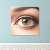 Vrouw oogmacro canvas afdruk (Insitu (Houten vloer))