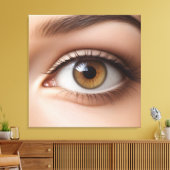 Vrouw oogmacro canvas afdruk (Insitu (Woonkamer))