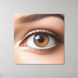 Vrouw oogmacro canvas afdruk