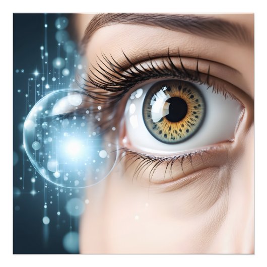 Vrouw oogmacro foto afdruk (Voorkant)