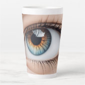 Vrouw oogmacro latte mok (Voorkant)