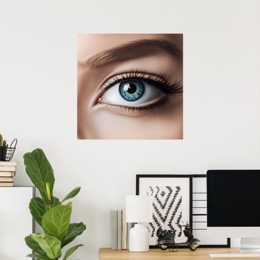 Vrouw oogmacro poster (Thuiskantoor)