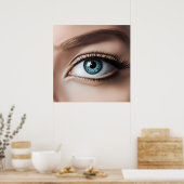 Vrouw oogmacro poster (Keuken)