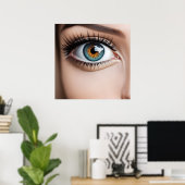 Vrouw oogmacro poster (Thuiskantoor)