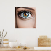 Vrouw oogmacro poster (Keuken)
