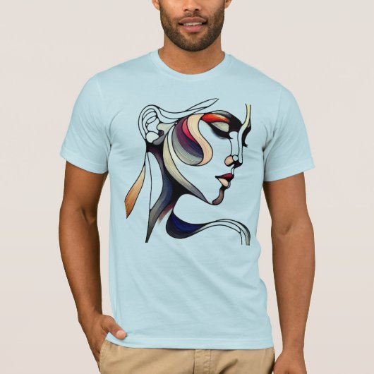Vrouw op Canvas – Abstract Expressionisme Concept T-shirt (Voorkant)