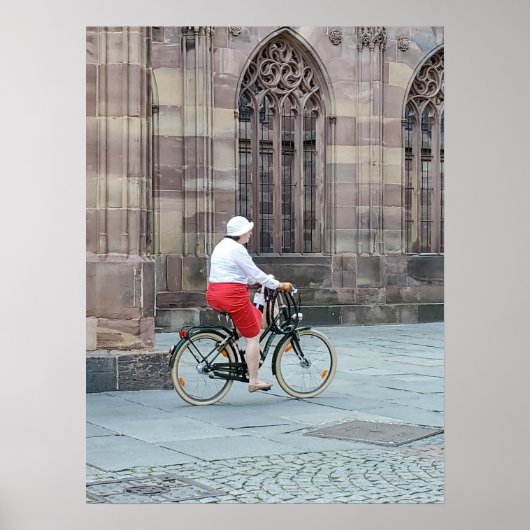 vrouw op de fiets poster (Voorkant)