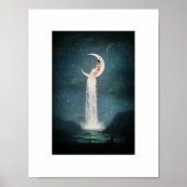 Vrouw op de maan Kaart Poster (Voorkant)