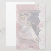 Vrouw op Dock Faux Lace Briefpapier (Voorkant / Achterkant)