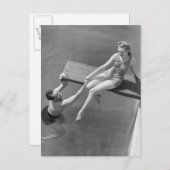 Vrouw op Duikplank Briefkaart (Voorkant / Achterkant)