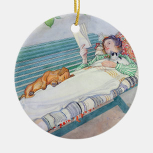 Vrouw op een bank, 1913 (m/vc op papier) keramisch ornament