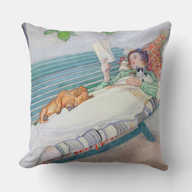 Vrouw op een bank, 1913 (m/vc op papier) kussen (Voorkant)