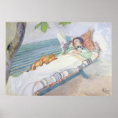 Vrouw Op een bank gelanceerd door Carl Larsson Poster (Voorkant)