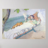 Vrouw Op een bank gelanceerd door Carl Larsson