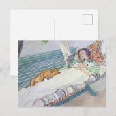 Vrouw op een bank van 1913 door Carl Larsson Briefkaart (Voorkant / Achterkant)