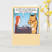 Vrouw op een datum met paardenschimmeldag kaart (Gele Bloem)