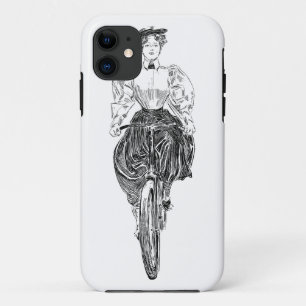 vrouw op een fiets Case-Mate iPhone case