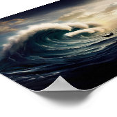 Vrouw op een kleine boot die de oceaan vaart poster (Hoek)