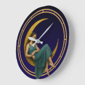 Vrouw op een maansikkel grote klok (Hoek)