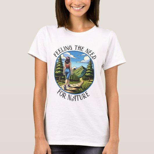 Vrouw op een natuurwandeling t-shirt (Voorkant)
