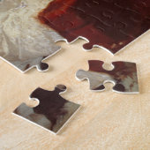 Vrouw op een rode sofa legpuzzel (Zijkant)