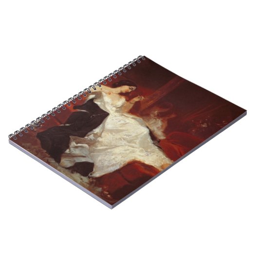 Vrouw op een rode sofa notitieboek (Linkerzijde)