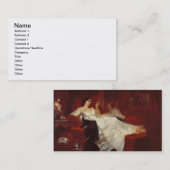 Vrouw op een rode sofa visitekaartje (Voorkant / Achterkant)