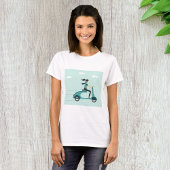 Vrouw op een scooter t-shirt