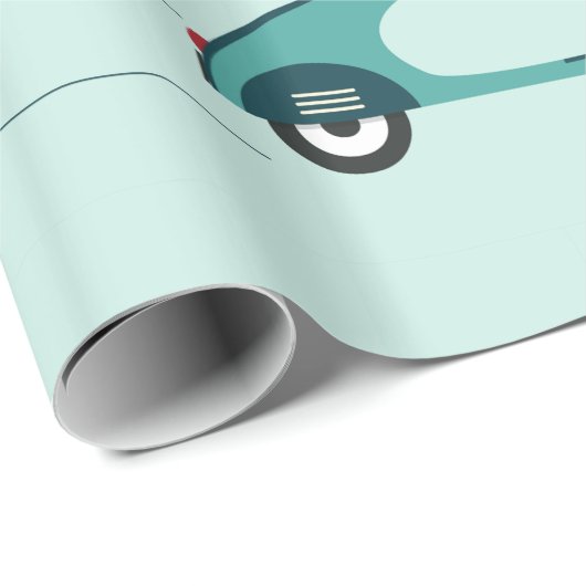 Vrouw op een scooterwrapppapier cadeaupapier (Rol Hoek)
