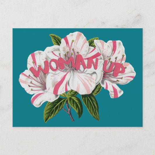 Vrouw op feminist briefkaart (Voorkant)