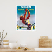 Vrouw op golf in Zwitserland, Lenzerheide,Valbella Poster (Keuken)