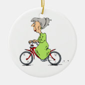 VROUW OP HET BIKE ORNAMENT (Voorkant)