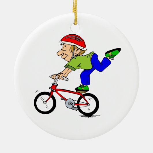 VROUW OP HET BIKE ORNAMENT (Achterkant)