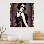  vrouw op het kerkhof poster (Keuken)