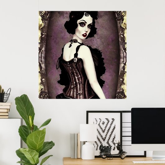 vrouw op het kerkhof poster (Thuiskantoor)