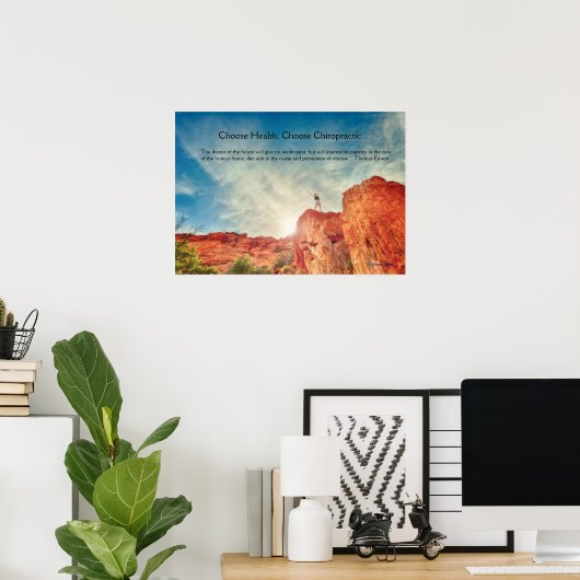 Vrouw op het poster van de rotschiropractisch (Thuiskantoor)