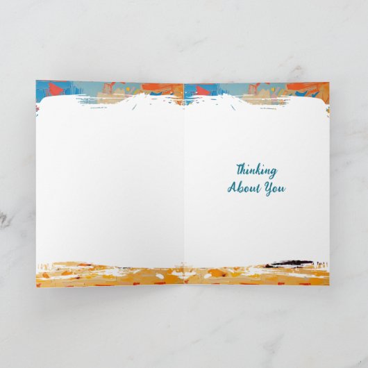 Vrouw op het strand Abstract Denken aan jou Kaart (Binnen)